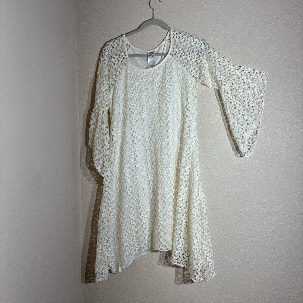 Rock 47 by Wranglers cream dress 3/4 sleeves Knee length dress